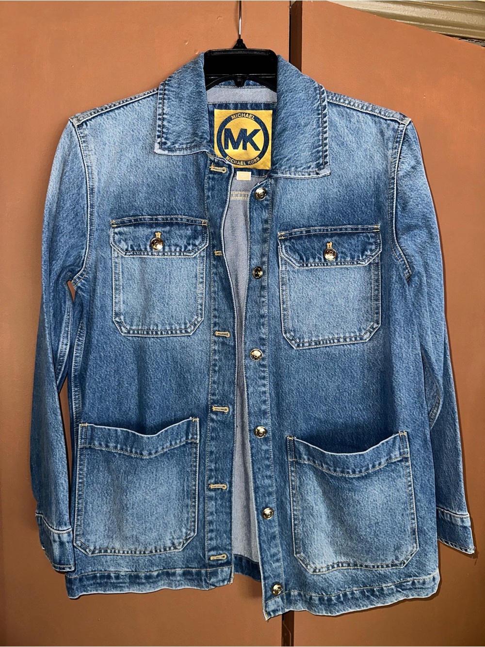 Michael Kors Light Blue Denim Shirt Jacket